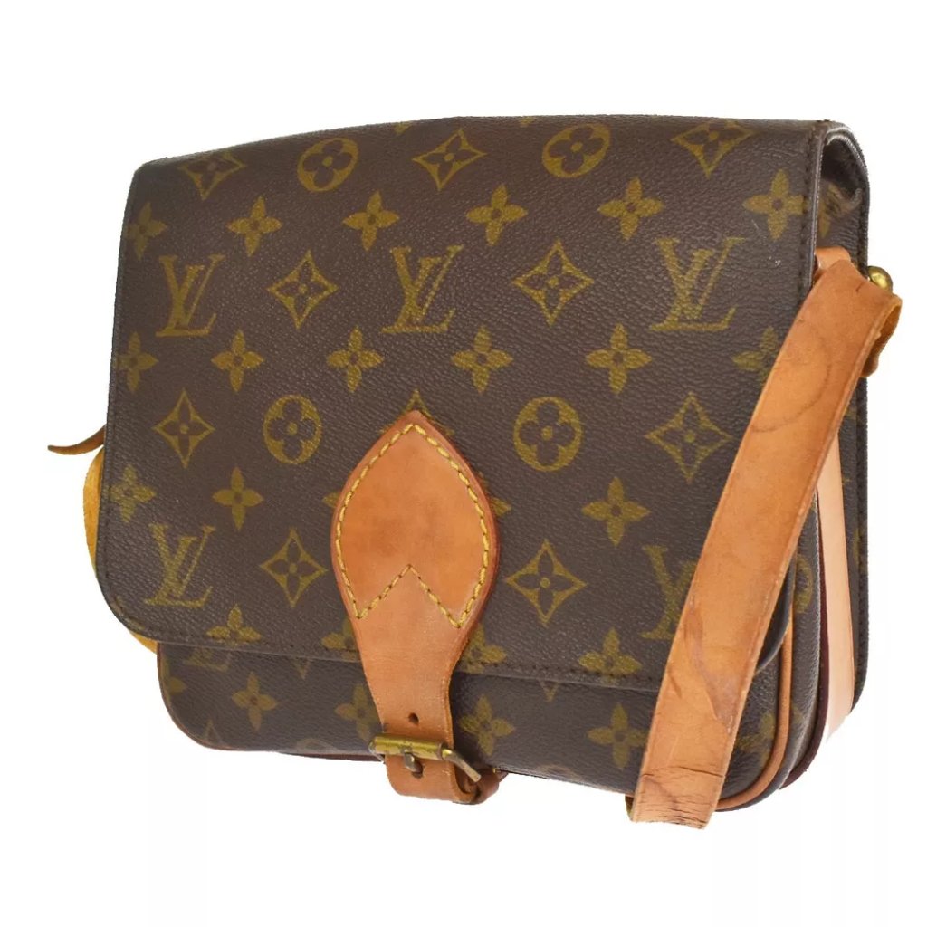 Louis Vuitton Cartouchiere Mm Shoulder Bag Monogram Leather Brown M51253 62ye105
